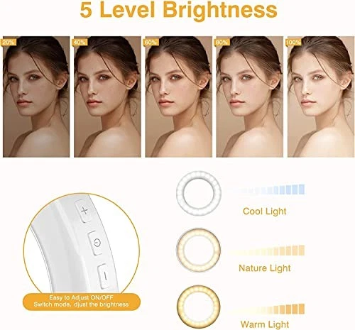 Clip on Ring Light, Rechargeable 60 LED Selfie Ring Light for Phone, 3.5" - Image 3