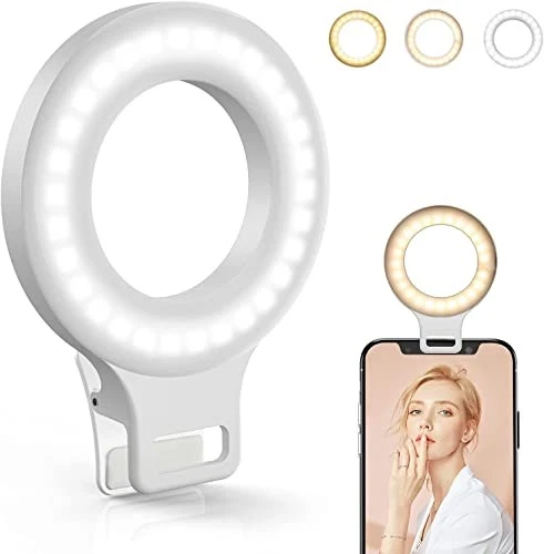 Clip on Ring Light, Rechargeable 60 LED Selfie Ring Light for Phone, 3.5" - Image 4