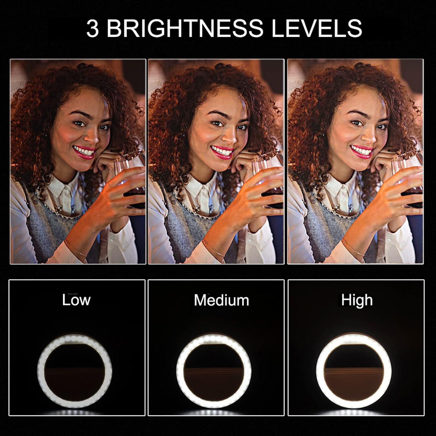 Selfie Ring Light,HONGDAYI Clip-on Selfie Light for Phone Camera - Image 2